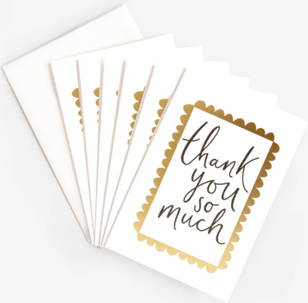 6 Thank You Cards and Env
