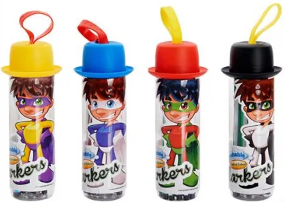 WORLD OF COLOUR TUB 12 WASHABLE FELT TIP MARKERS - HERO
