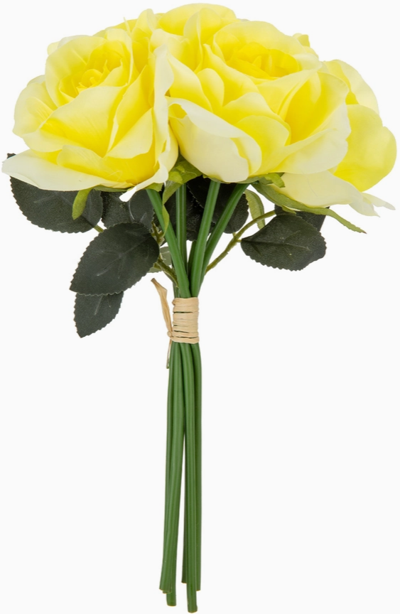 Eugenie Rose Bunch X 6 Pale Yellow