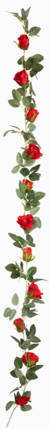 Alice Rose Garland X 11 Heads Red