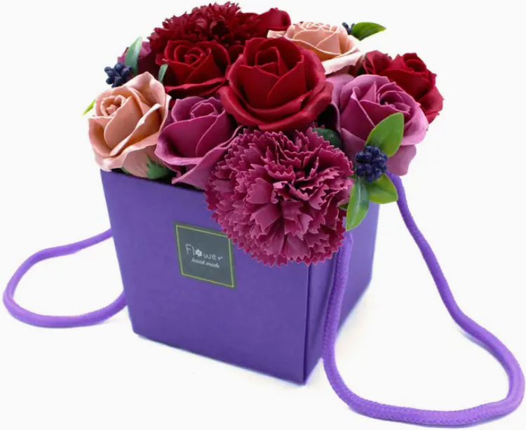 Soap Flower Bouquet - Purple Flower Garden