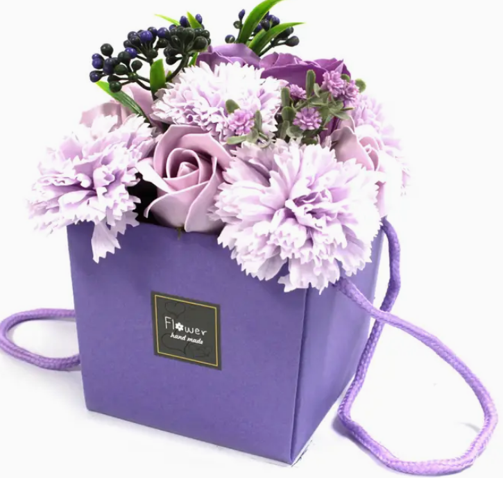 Soap Flower Bouquet - Lavender Rose & Carnation