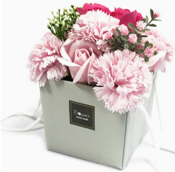 Soap Flower Bouquet - Pink Rose & Carnation
