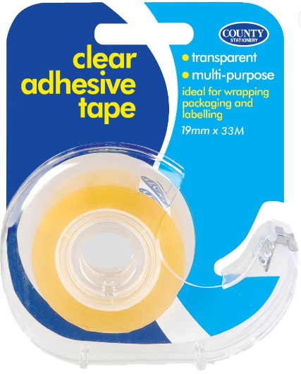 CLEAR TAPE 19X33M & DISPENSER