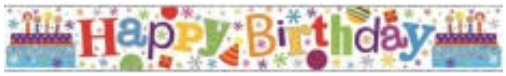 SIMON ELVIN 2.5M HOLOGRAPHIC HAPPY BIRTHDAY BANNER