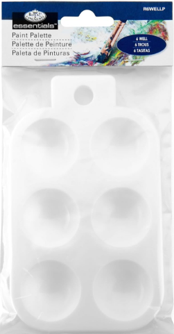 R&L PLASTIC RECTANGULAR 6 WELL PALETTE SMALL 13cm x 8.5cm