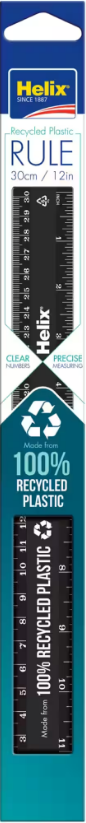 HELIX RECYCLED PLASTIC 12IN RULER - HANGING
