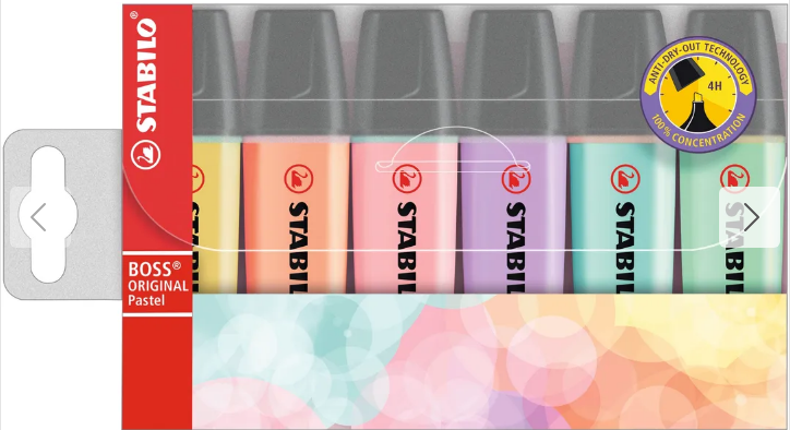 STABILO BOSS pastel wallet of 6