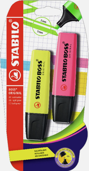 Stabilo 2 Pack Highlighters