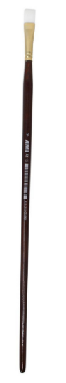 Seawhite White Synthetic Fine Flat Brushes Size 8
