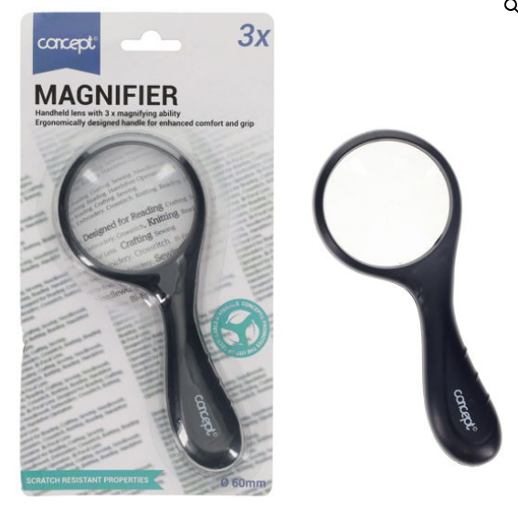 CONCEPT 60mm MAGNIFIER GLASS - 3x