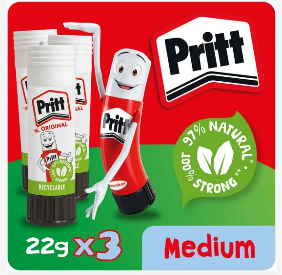 PRITT ORIGINAL PKT.3 GLUE STICK - 22G