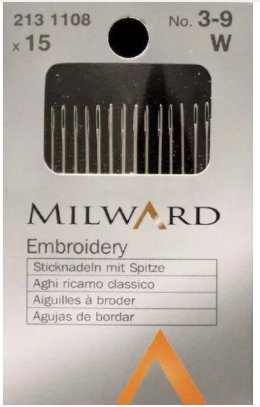 Hand Sewing Needles: Embroidery-- Crewel: Nos.3-9: 15 Pieces