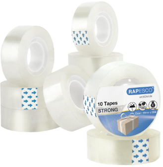 Rapesco Transparent Tape 19mm x 33m - Clear (Pack 10)