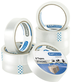 Rapesco Transparent Tape 25mm x 66m - Clear (Pack 8)