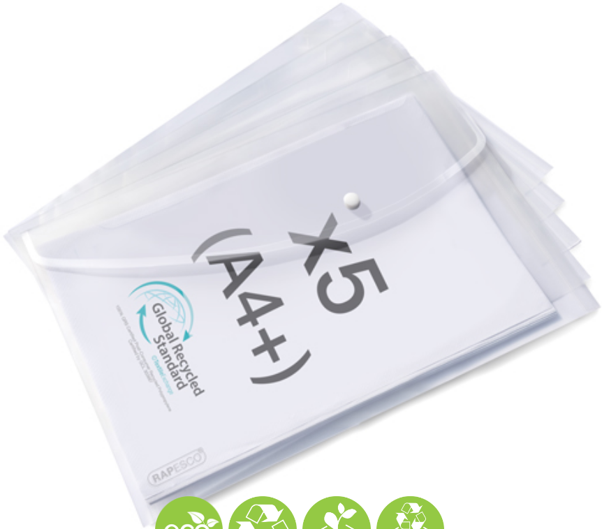 A4+ Recycled Popper Wallet, Clear