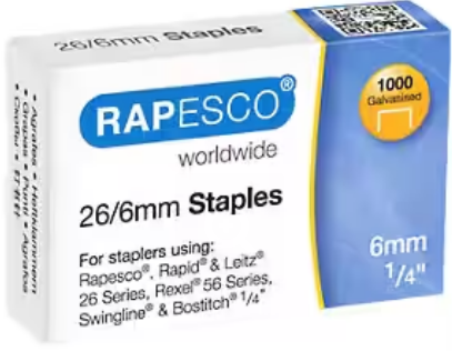 26/6mm Galvanised Staples (Pack 1000)