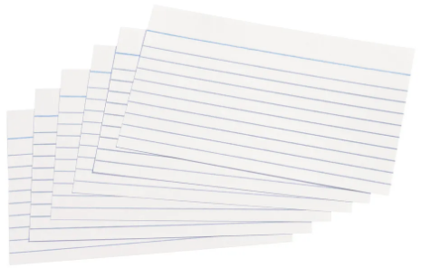 5x3 Record Cards Ruled white