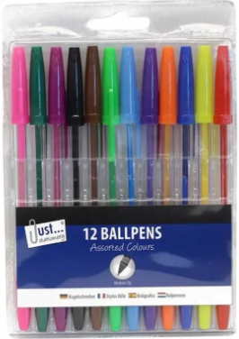 Multicoloured pens 12pk