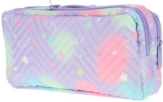 EMOTIONERY 2 POCKET PENCIL CASE - PASTEL PATTERN