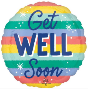 24in CANDY STRIPES GET WELL JUMBO FOIL BALLOON