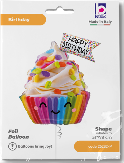40in CUTE CUPCAKE BIRTHDAY FOIL BALLOON