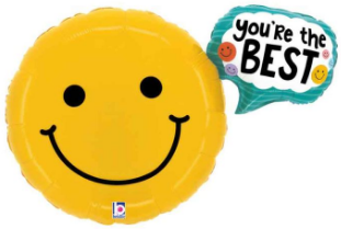39in YOURE THE BEST SMILEY FOIL BALLOON