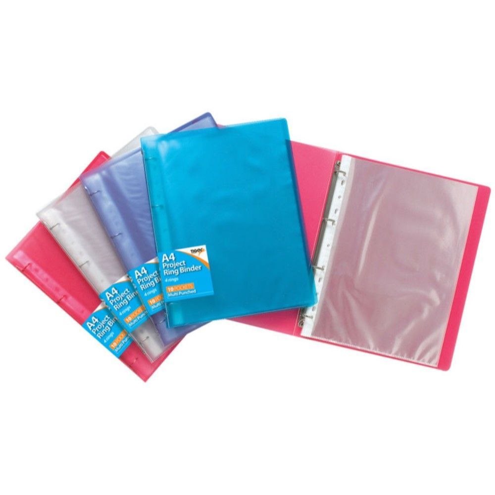 A4 RING BINDER + 10 POCKETS