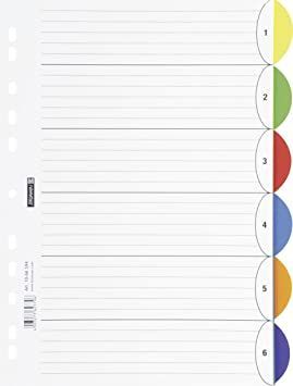 Ring Binder Index A4 6 part