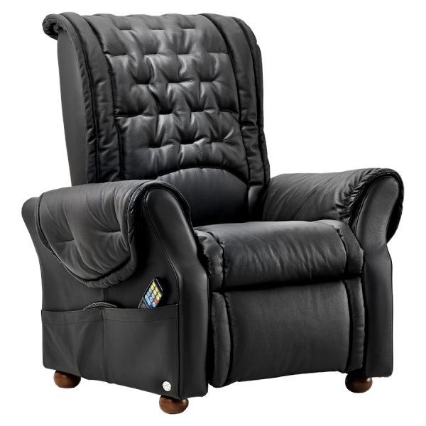 poltrona in pelle nera