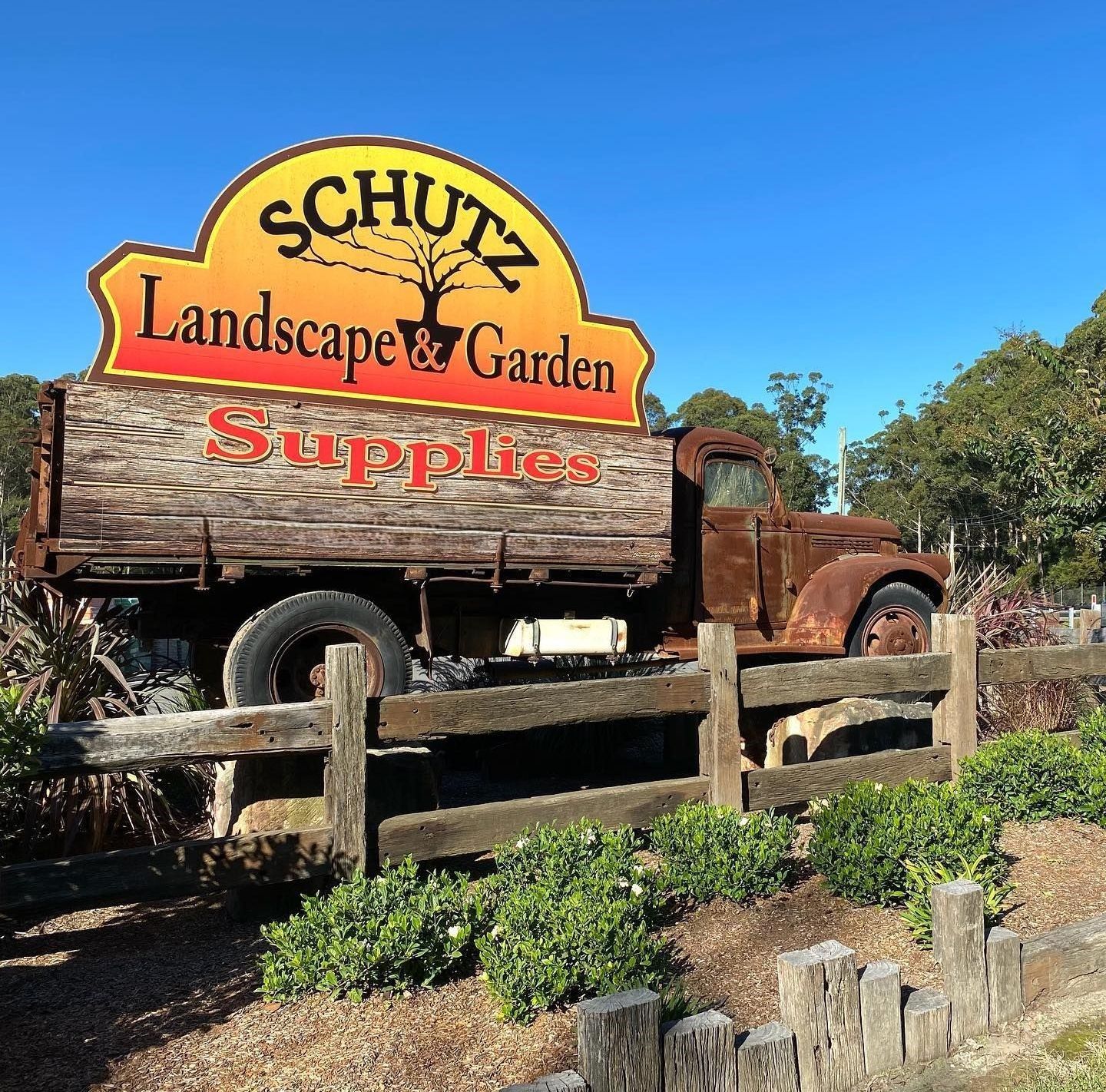 Rustic sign — Schutz Landscape and Garden Supplies in Tomerong, NSW