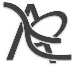 Un logotipo en blanco y negro con un corazón en el medio sobre un fondo blanco.