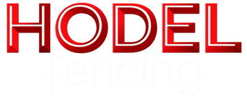 Hodel Fencing logo in red and gray text on a white background