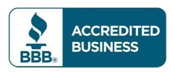 A rectangular BBB logo with a blue background, the BBB torch symbol, and the white text