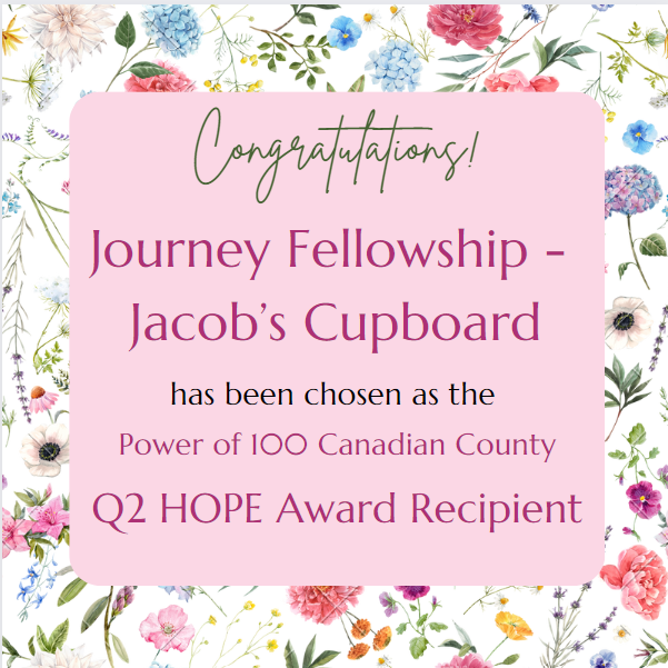 A congratulations card for journey fellowship jacob 's cupboard has been chosen as the power of 100 canadian county