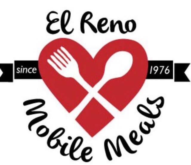 A logo for el reno mobile meals shows a heart with a fork and spoon in it
