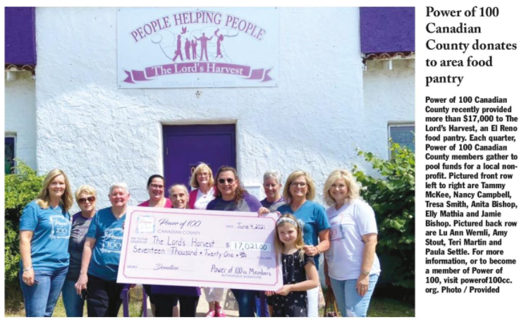 A group of people standing in front of a building that says people helping people