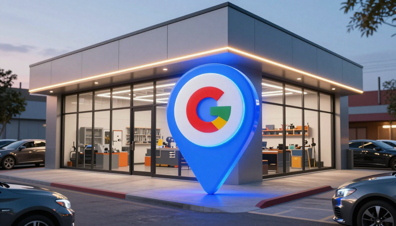 Google Map Pack results for auto repair shop on smartphone.