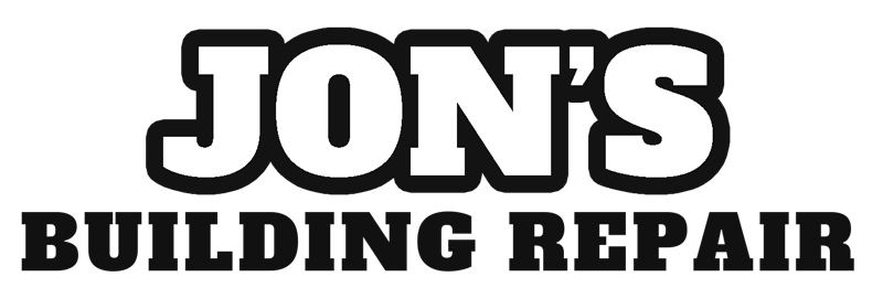 Logo for "Jon&rsquo;s Building Repair" in bold, black, serif text on a white background.