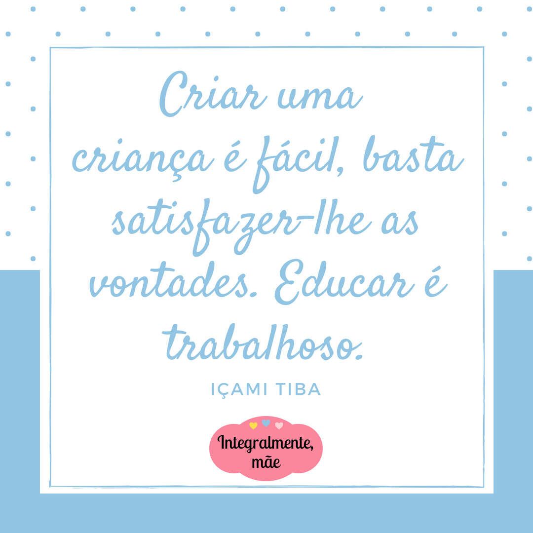 Um pôster azul e branco com uma citação em português