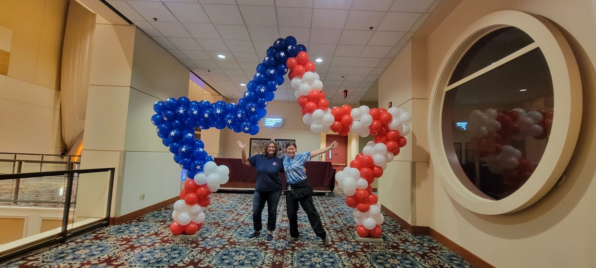Balloon star arch in red white and blue at Blue Chip Casino from Fun By The Yard
