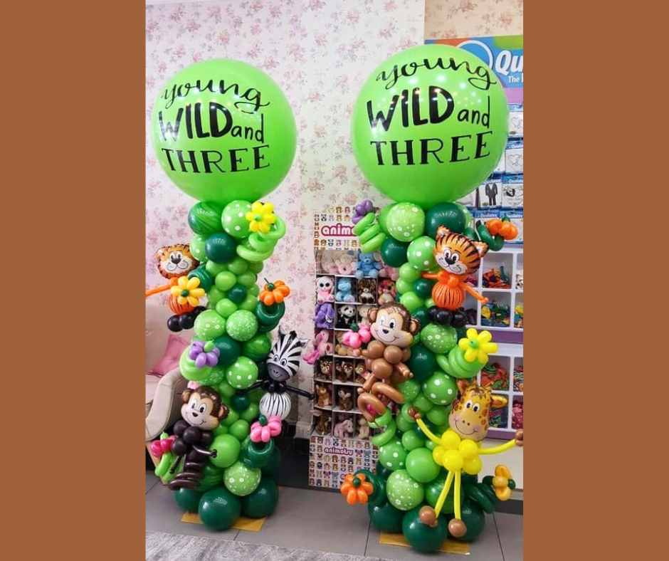 Two balloon columns with