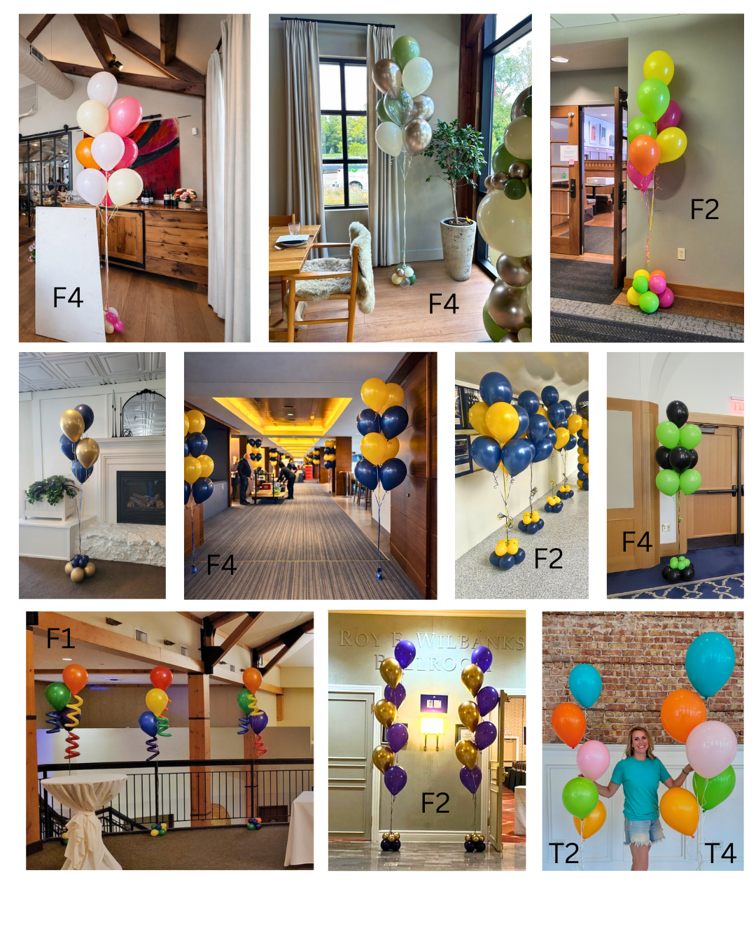 Balloon bouquet sizes