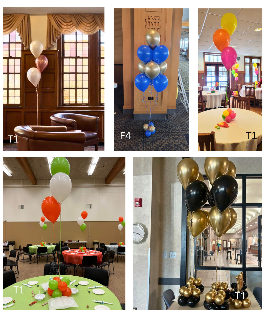 Balloon bouquet sizes
