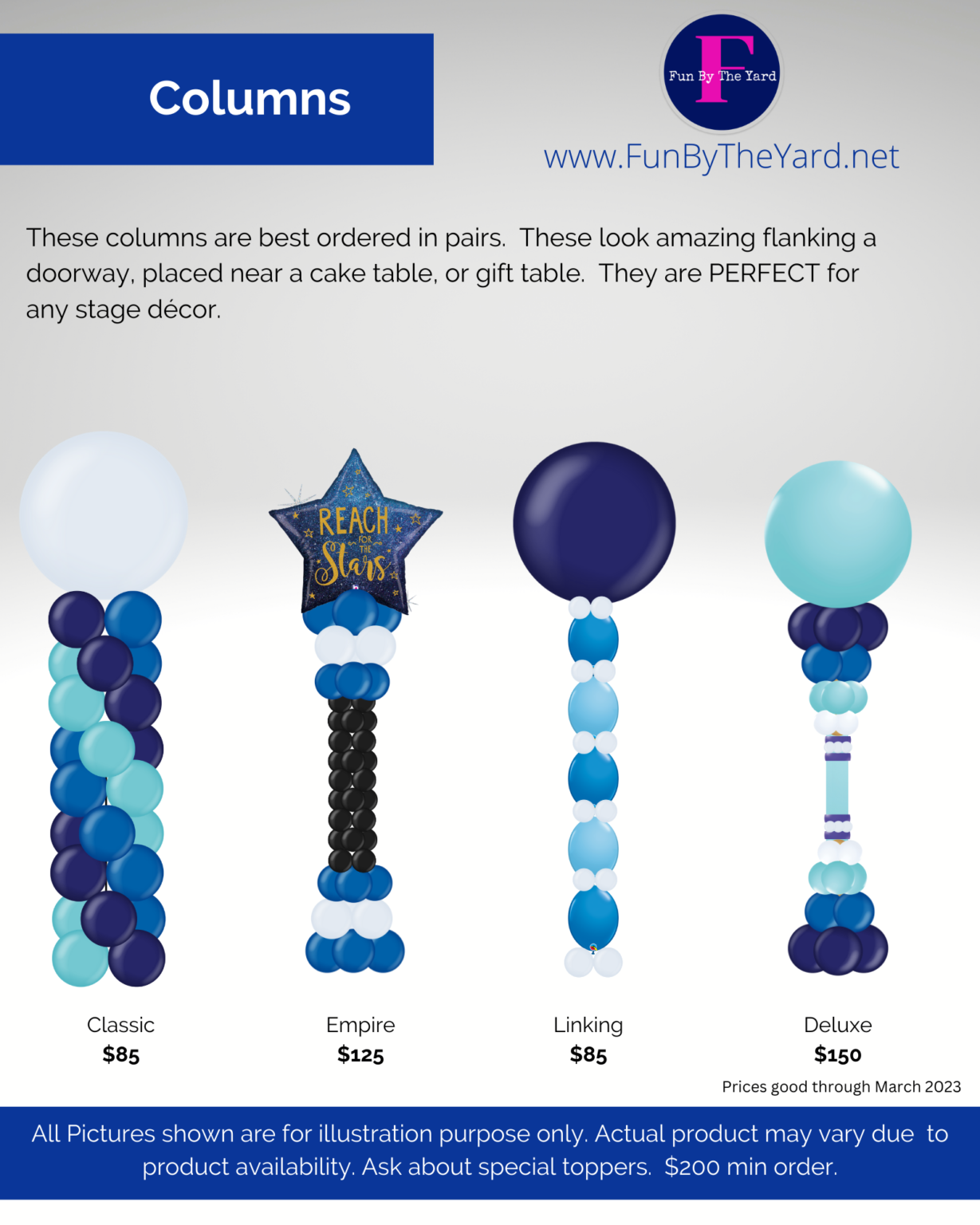 There are many different types of columns that can be made with balloons.