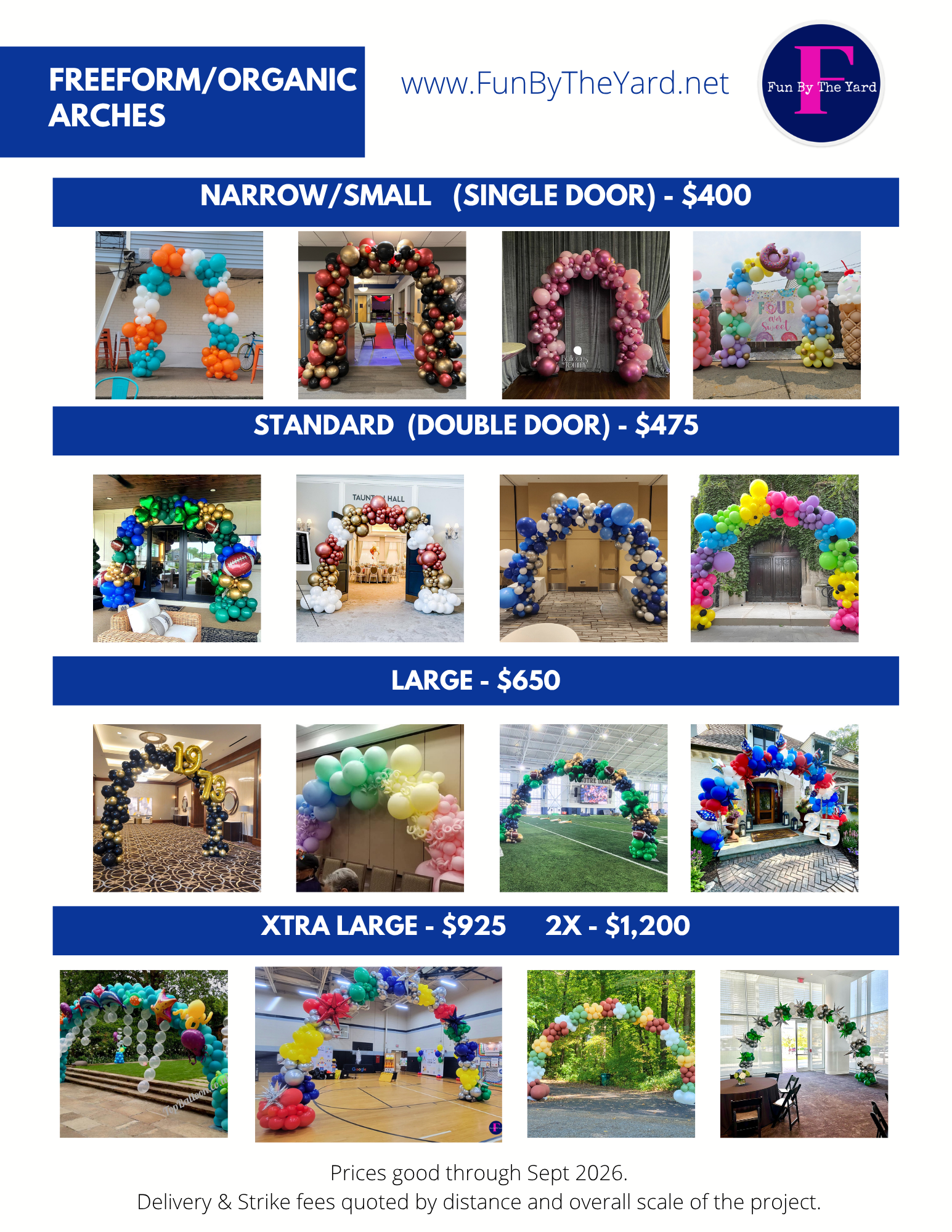 There are many different types of balloon arches.
