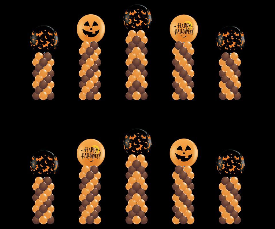 Halloween themed balloon columns