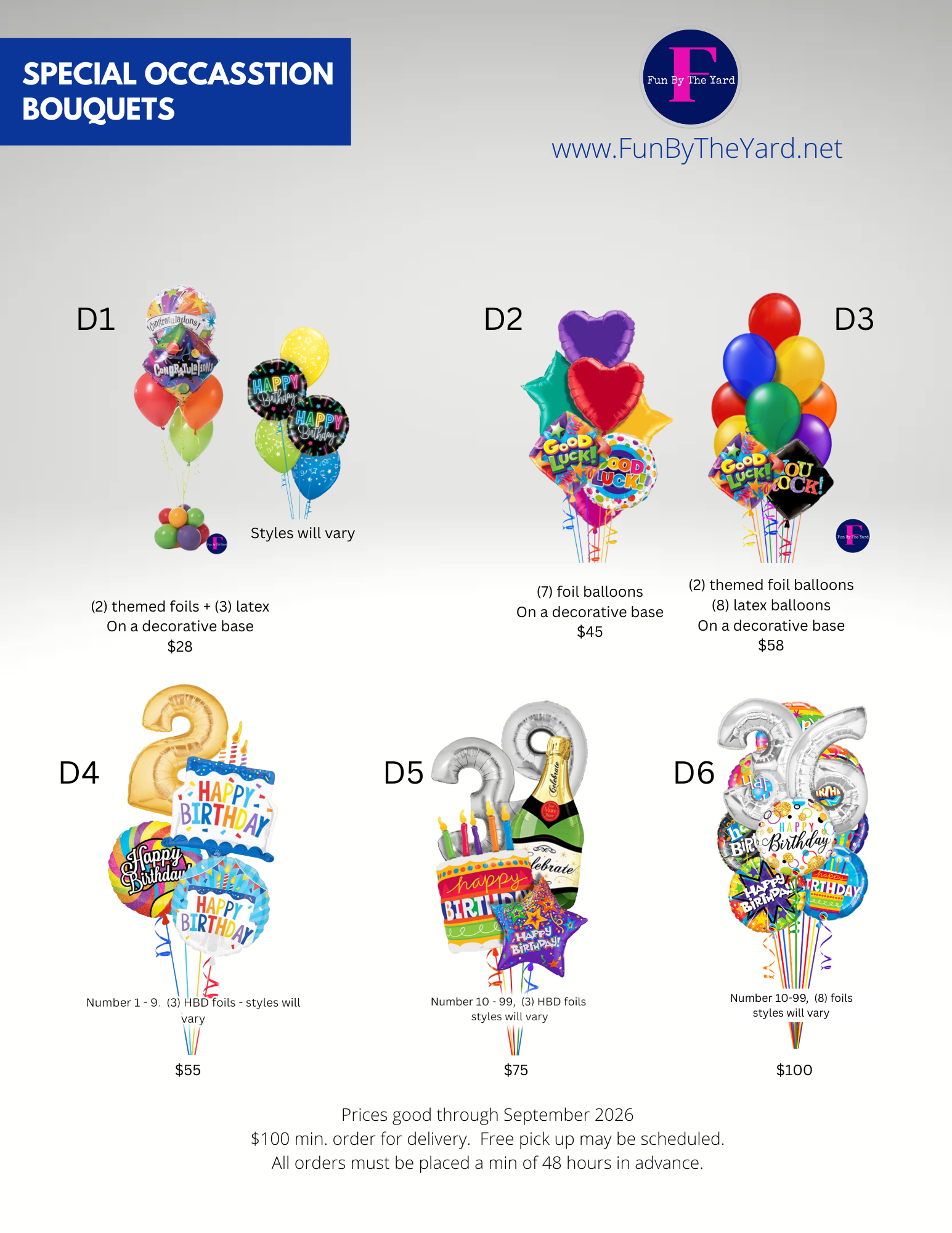 There are many different types of balloons in this flyer.