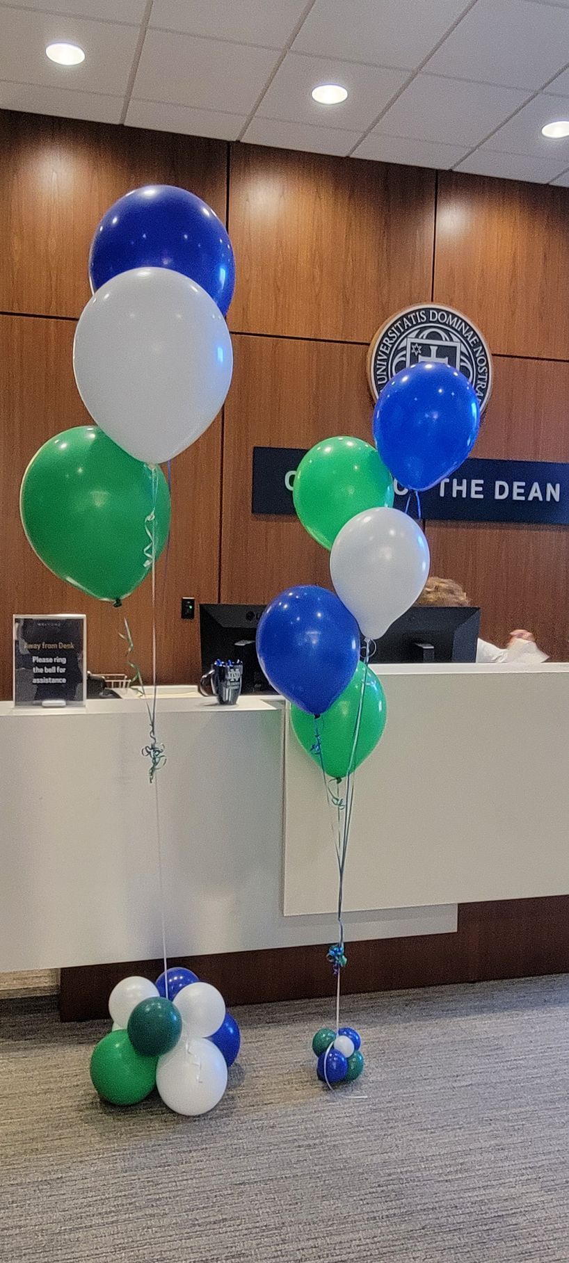 Helium bouquet size options. Notre Dame. fbty