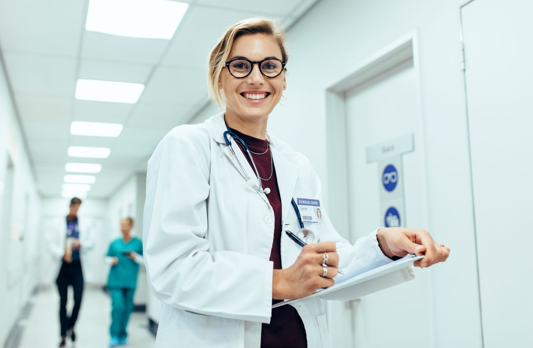 medical consultant talking to doctor